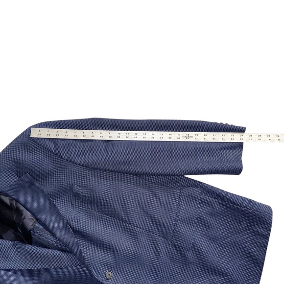 Hugo Boss | Men’s Navy Blue Virgin Wool Jaye Elbow Patch Sport Coat Blazer ~ 54R - Picture 10 of 13